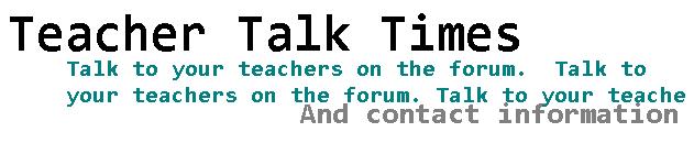 Teacher talk times