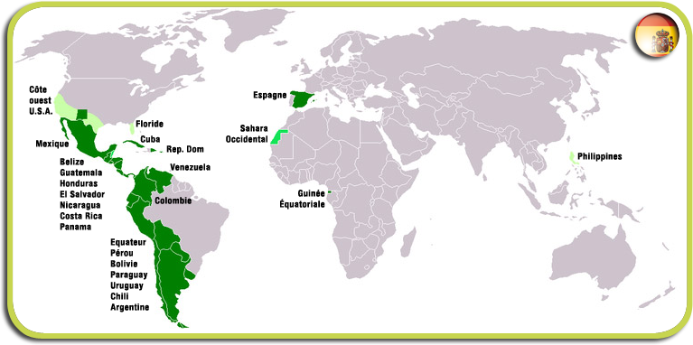 Carte pays hispanophones