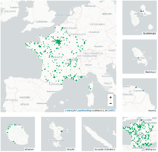 Carte interactive des éco-quartiers en France et dans les Drom-Com